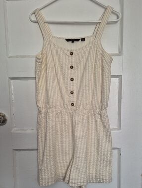 Vero Moda Cream Striped Button Romper Med